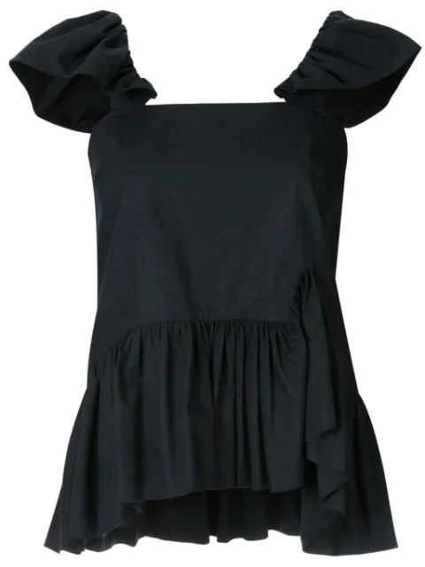 navy strap top