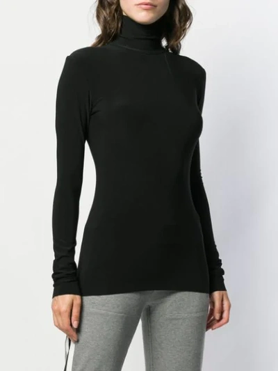 Norma Kamali Slim-fit Turtleneck Top In Black