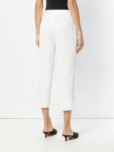 Shop Dolce & Gabbana Brocade Capri Trousers In White