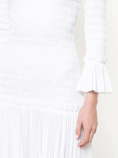 Shop Khaite Ruched Midi Dress In White