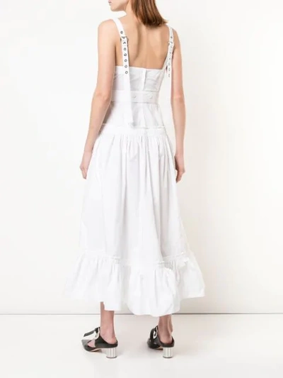 Shop Proenza Schouler Sleeveless Tiered Cotton Poplin Dress In White