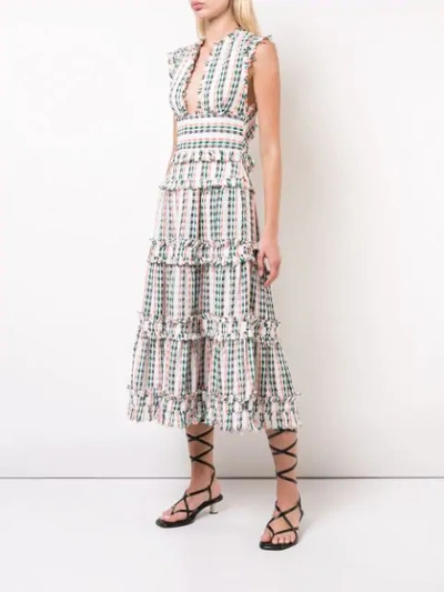 Shop Proenza Schouler Textured Tweed Tiered Dress In White