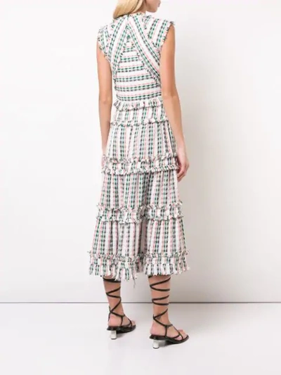 Shop Proenza Schouler Textured Tweed Tiered Dress In White