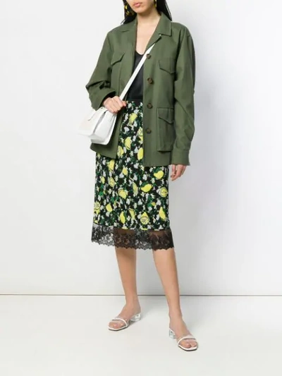 Shop Diane Von Furstenberg Lemon Print Skirt In Black