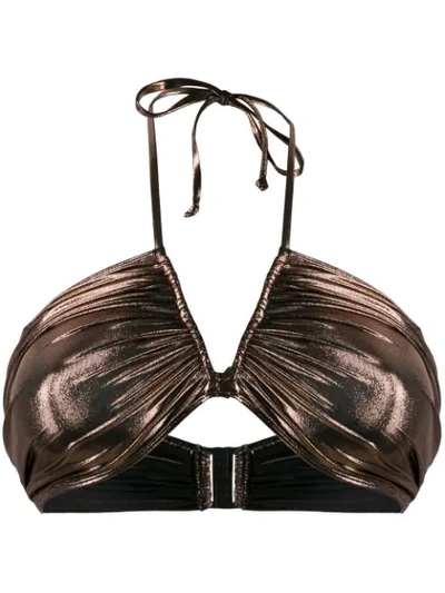 Shop Isabel Marant Metallic Bikini Top