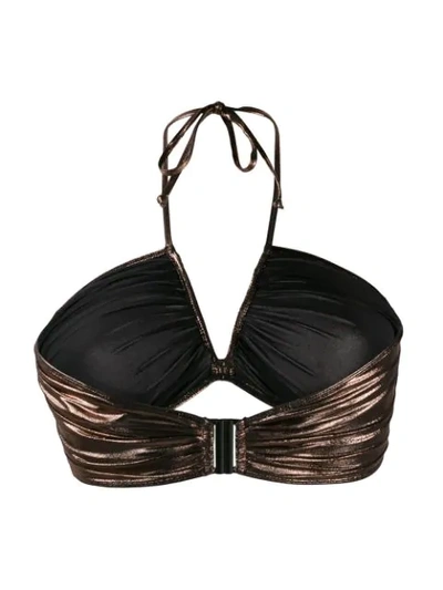 Shop Isabel Marant Metallic Bikini Top