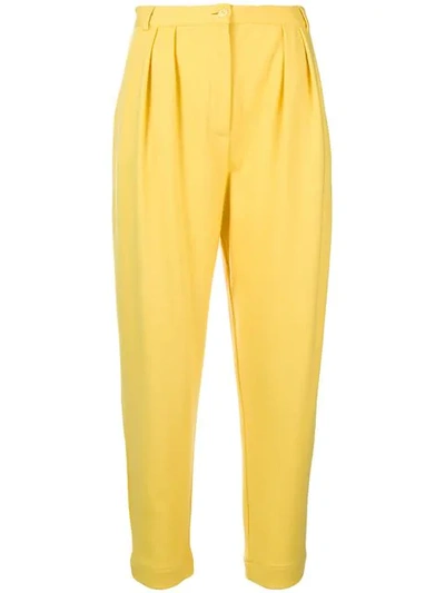 Shop Styland Tapered Trousers In Yellow