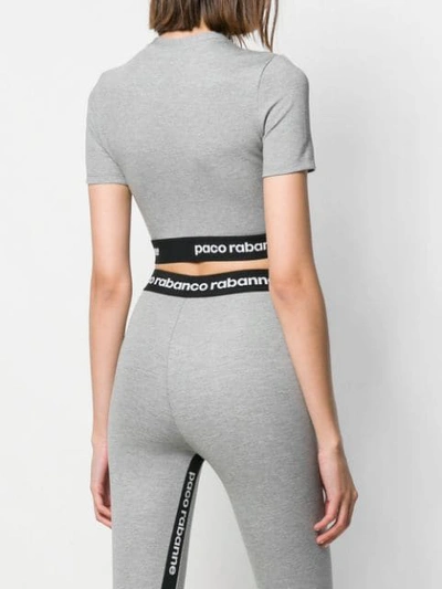 Shop Paco Rabanne Bodyline Cropped T-shirt - Grey