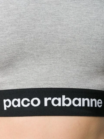 Shop Paco Rabanne Bodyline Cropped T-shirt - Grey