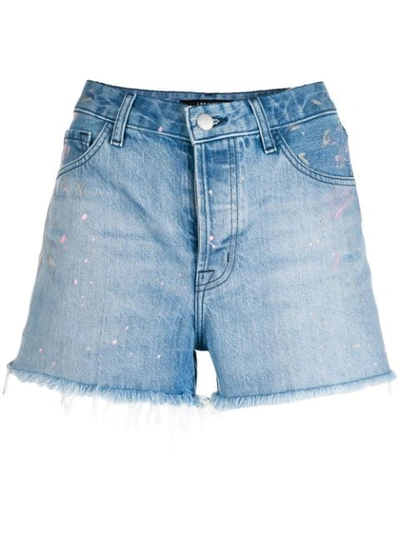 Shop J Brand Frayed Denim Shorts - Blue