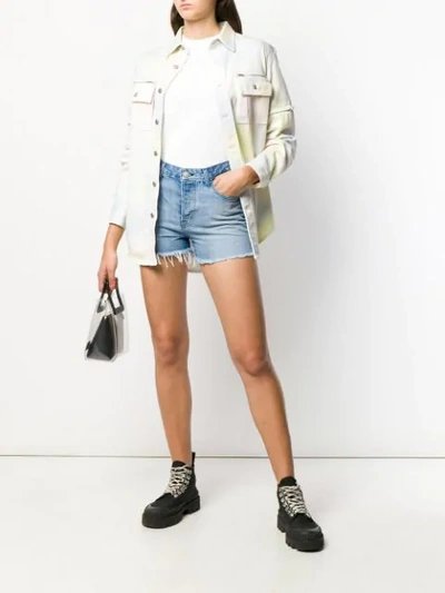 Shop J Brand Frayed Denim Shorts - Blue