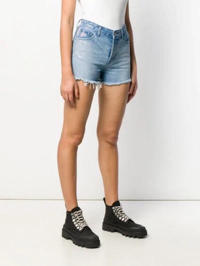 Shop J Brand Frayed Denim Shorts - Blue