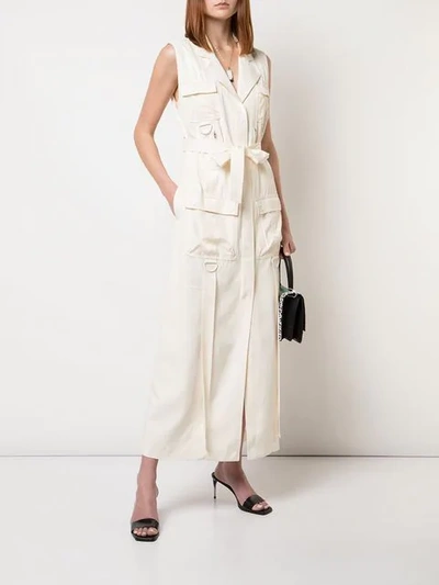 Shop Jonathan Simkhai Lux Twill Long Vest Dress - White