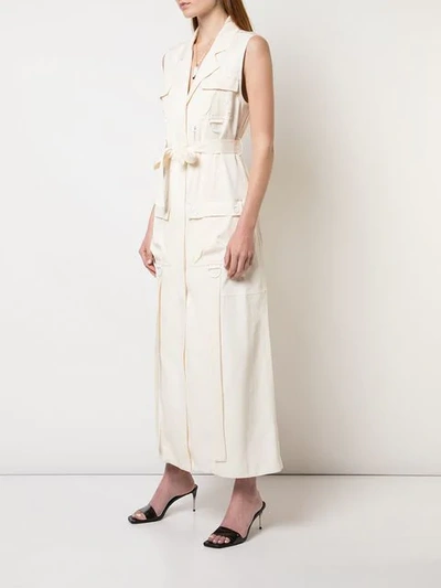 Shop Jonathan Simkhai Lux Twill Long Vest Dress - White