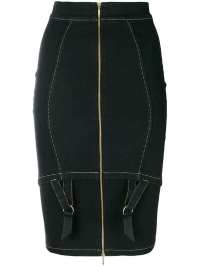 Shop Murmur Zipped Pencil Skirt In Black