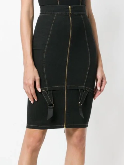 Shop Murmur Zipped Pencil Skirt In Black