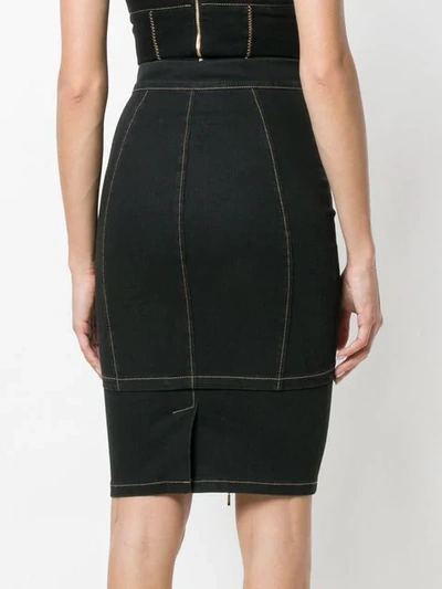 Shop Murmur Zipped Pencil Skirt In Black