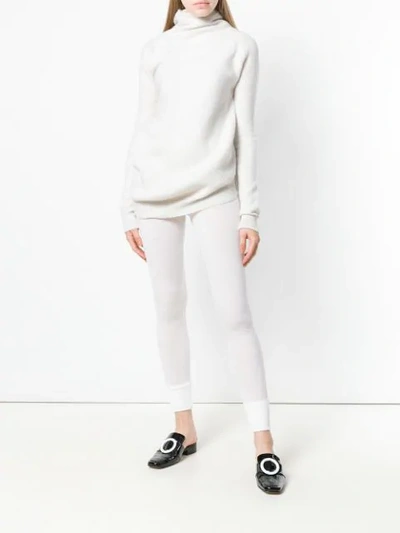 Shop Jil Sander High Neck Knit Sweater - White
