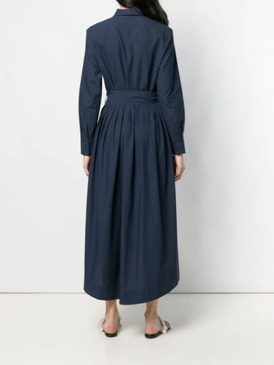 Shop Antonelli Maxi Shirt Dress In Blue