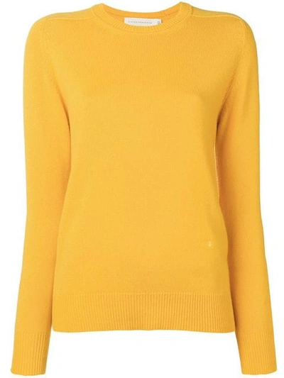 VICTORIA BECKHAM LONG-SLEEVE FITTED SWEATER - 黄色