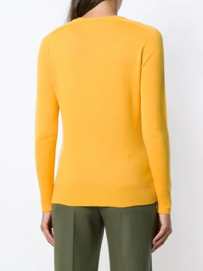 VICTORIA BECKHAM LONG-SLEEVE FITTED SWEATER - 黄色