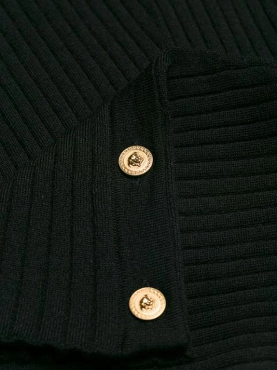 Shop Versace Medallion-embellished Ribbed Sweater In Black