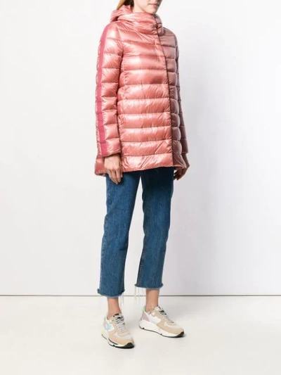 Shop Herno Hooded Quilted Coat - Pink