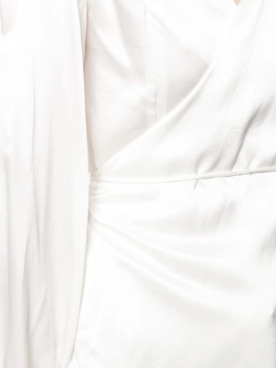 Shop Coup De Coeur Twisted Shoulder Wrap-blouse - White