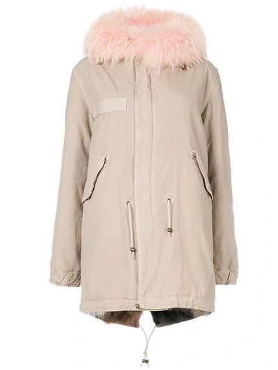 Shop Mr & Mrs Italy Midi Parka Coat In Greypink