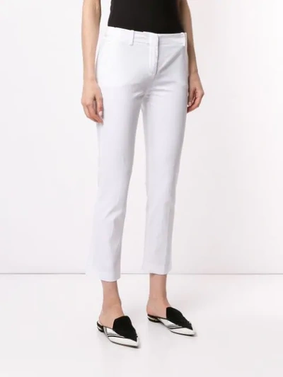 Shop Aspesi Concealed Front Trousers In White