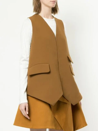 Shop Tiko Paksa Flared Tailored Vest - Brown