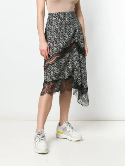 Shop Joseph Floral Lace Skirt In Black