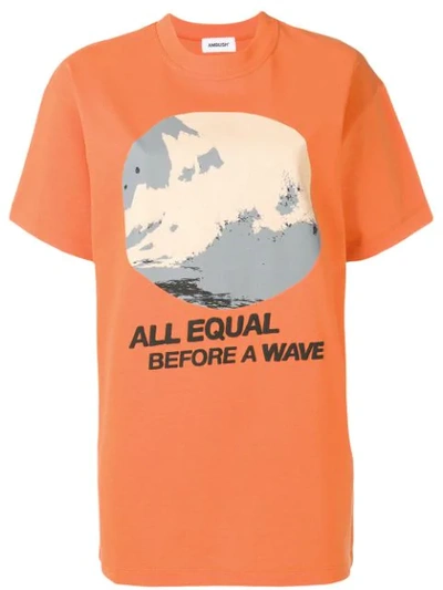 AMBUSH 波浪印花超大款T恤 - 橘色