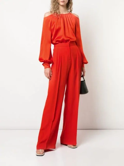 Shop Rosetta Getty High-waisted Trousers In Red