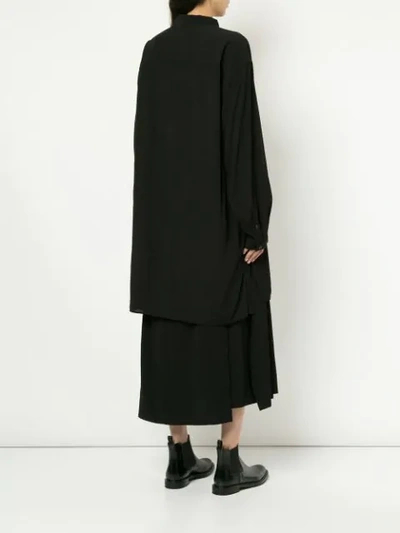 Shop Yohji Yamamoto Line Drawing Oversized Shirt - Black