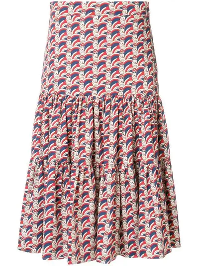 LA DOUBLEJ PRINT FLARED MIDI SKIRT SKI0008COT00212885521