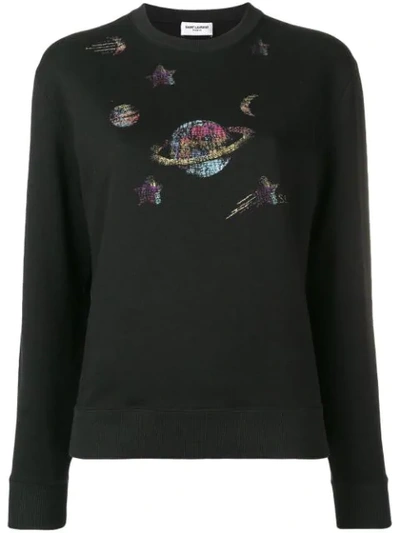 Shop Saint Laurent Sl Galaxy Sweatshirt In Black