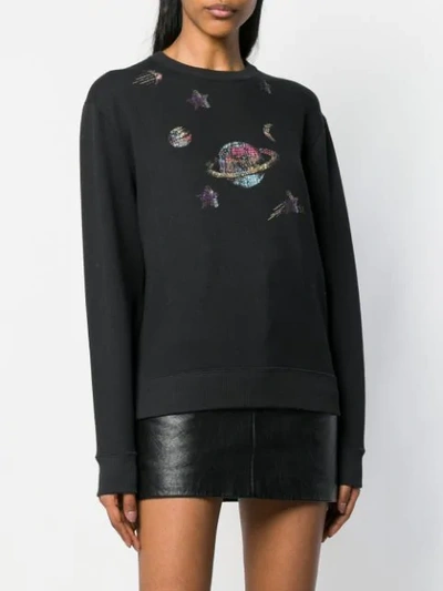 Shop Saint Laurent Sl Galaxy Sweatshirt In Black