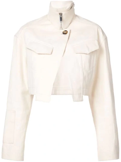 Shop Proenza Schouler Canvas Denim Cropped Jacket In White