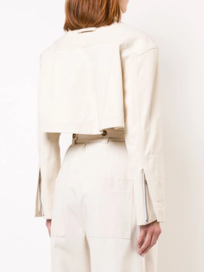 Shop Proenza Schouler Canvas Denim Cropped Jacket In White