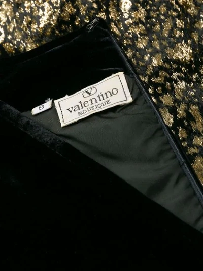 Pre-owned Valentino 1980s Lurex Detailing Shortsleeved Dress In Black
