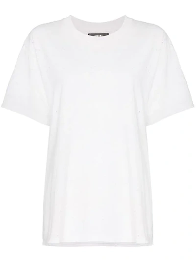 Shop Amiri Perforated Distressed Detail Cotton T In White