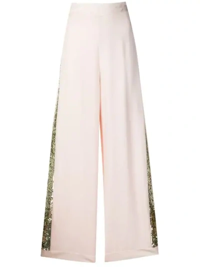 Shop Temperley London Sycamore Sequinned Trousers In Pink