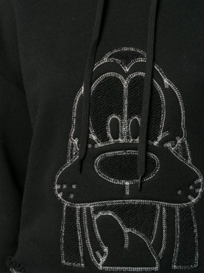 Shop Monse Embroidered Pluto Cropped Hoodie In Black