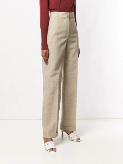 Shop Jacquemus High-waisted Chinos In Neutrals