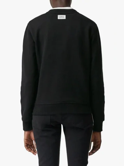 Shop Burberry Quote Print Cotton Sweatshirt In Black