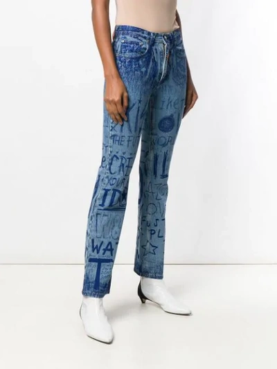 Pre-owned Walter Van Beirendonck Vintage Ink Writing Jeans In Blue