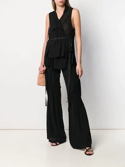 Shop Ann Demeulemeester Gathered Detail Trousers In Black