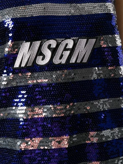 Shop Msgm Sequin Tank Dress In Black