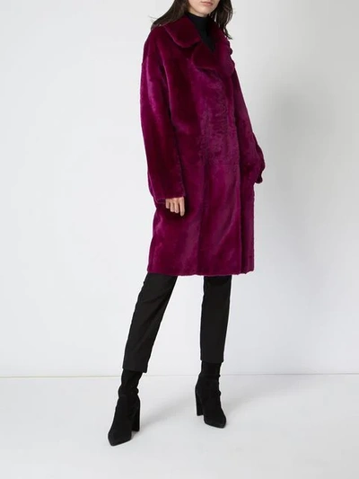 Shop Drome Reversible Coat In Purple